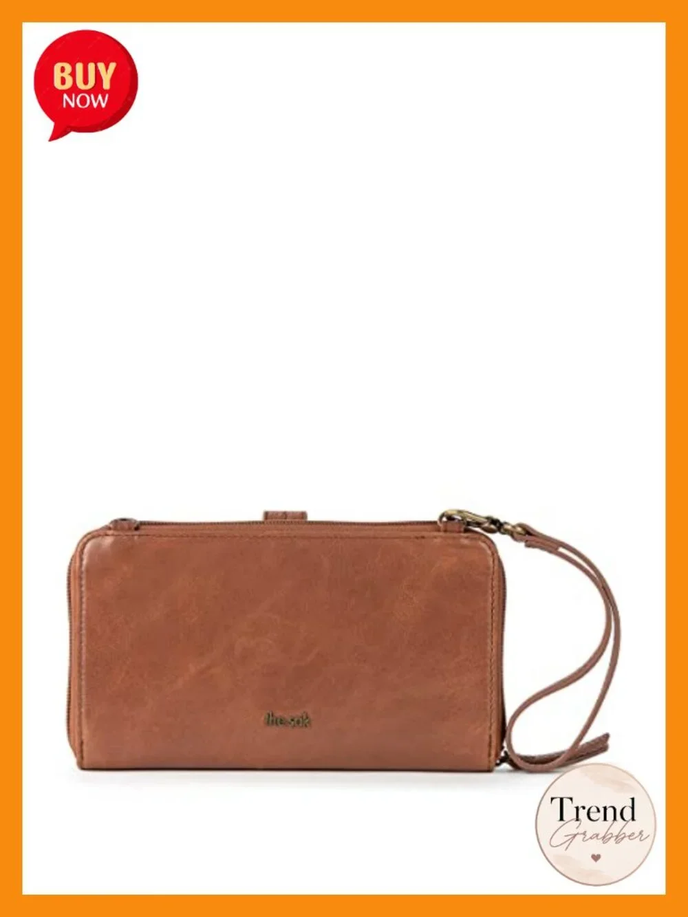 Leather Smartphone Crossbody Purse - Convertible Wristlet Wallet with Card Slots